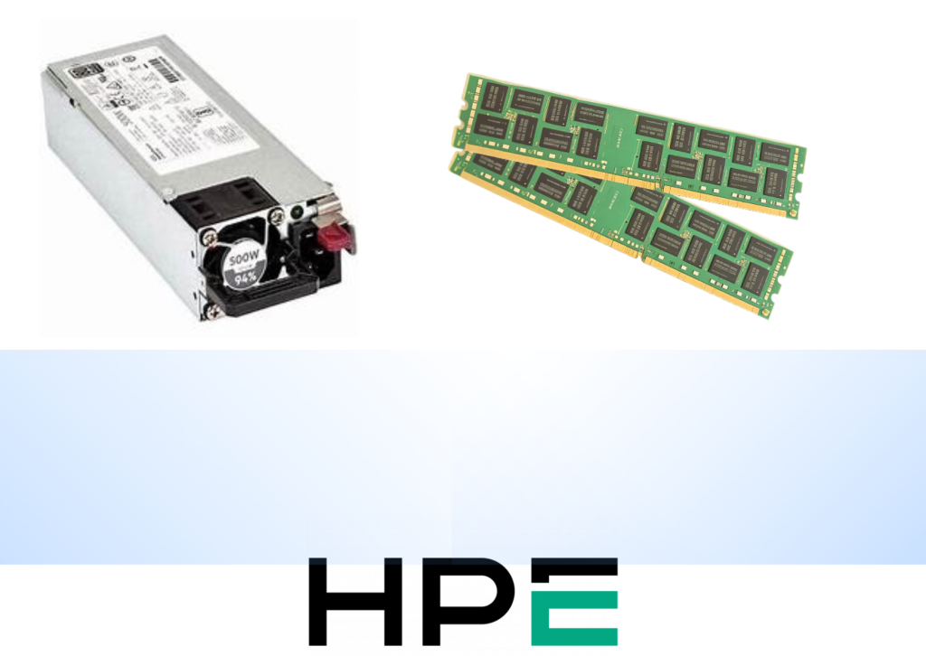 نمایی از پاور و رم سرور HP DL380 G10